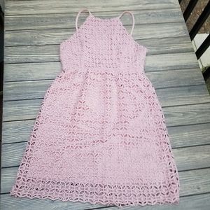 Romeo and Juliet Coture Pink Lace Dress